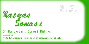 matyas somosi business card