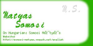 matyas somosi business card